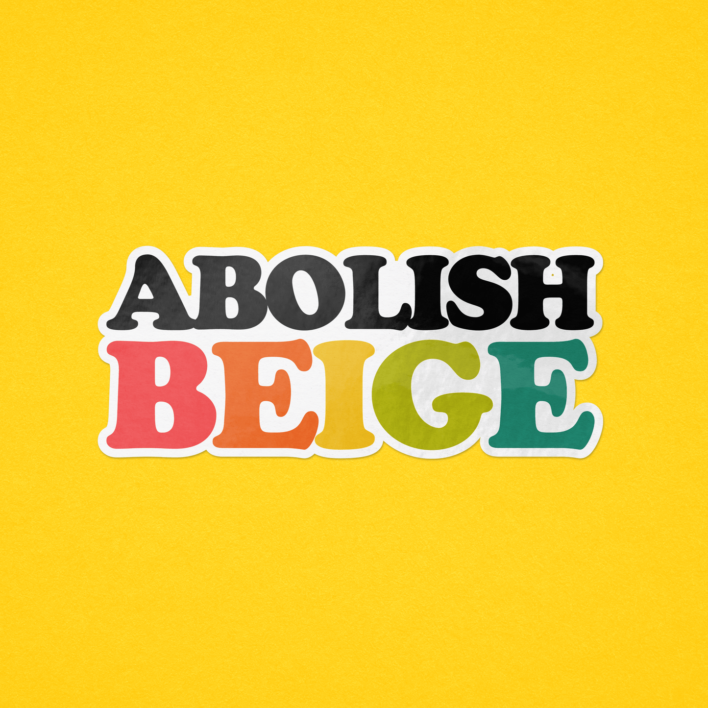 Abolish Beige Sticker Sticker by Posse Paper Goods