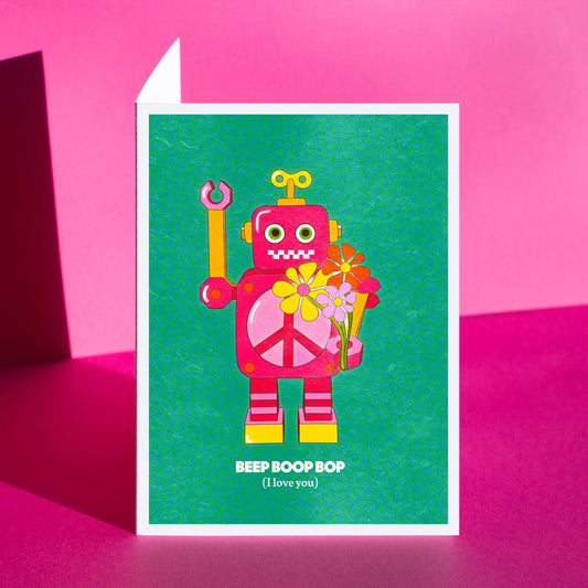Beep Boop Bop (I Love You) | Robot Greeting Card Cards by Posse Paper Goods