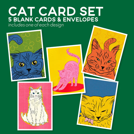 Cat Card Set | Greeting Cards (Set of 5) Cards by Posse Paper Goods