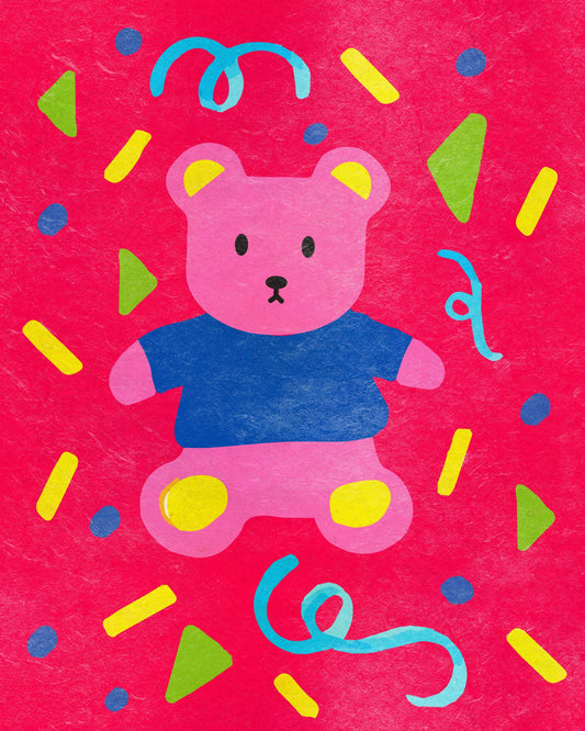 Confetti Teddy - Art Print Art Print by Posse Paper Goods
