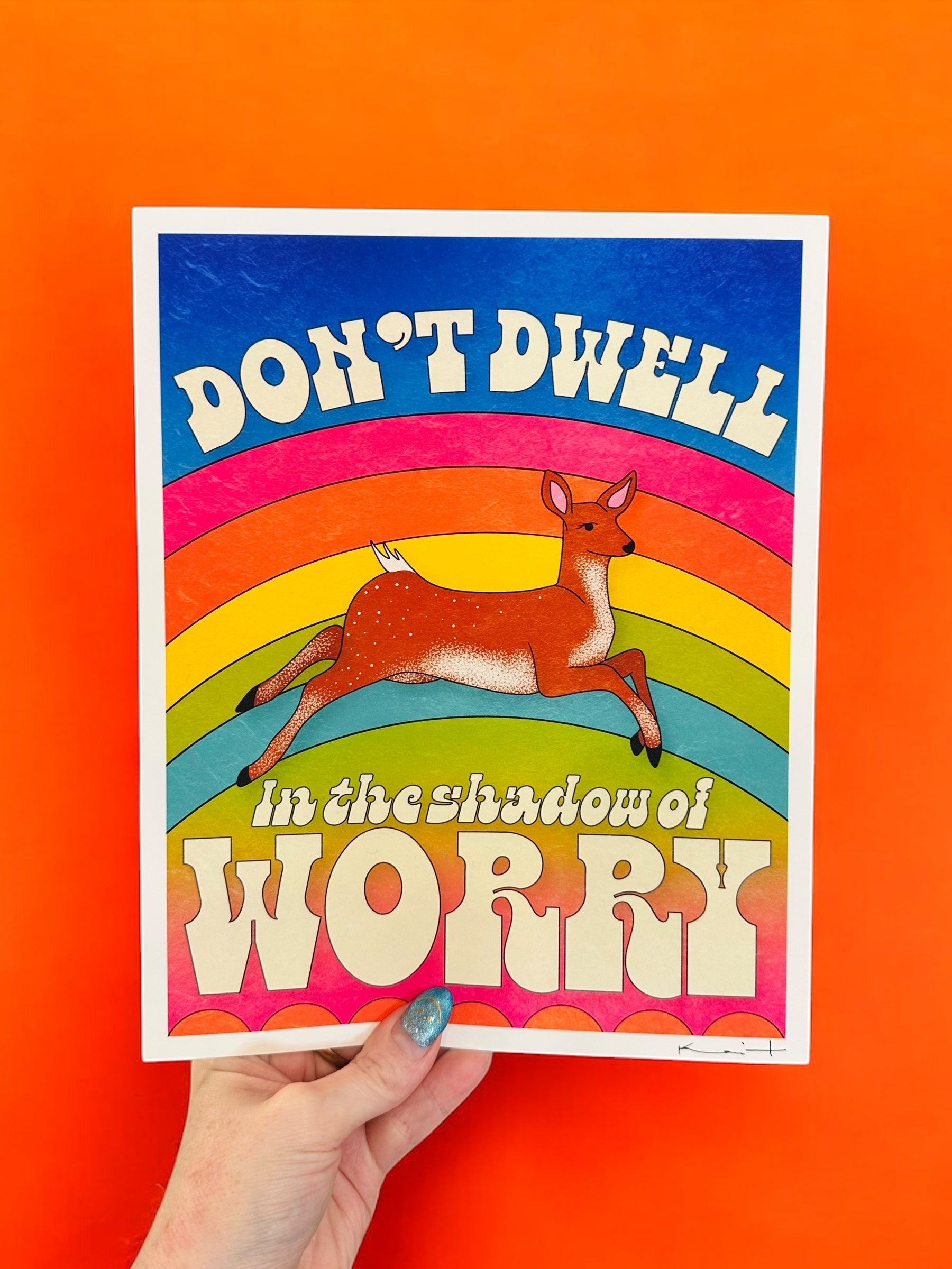 Don't Dwell In the Shadow of Worry - Art Print Art Print by Posse Paper Goods