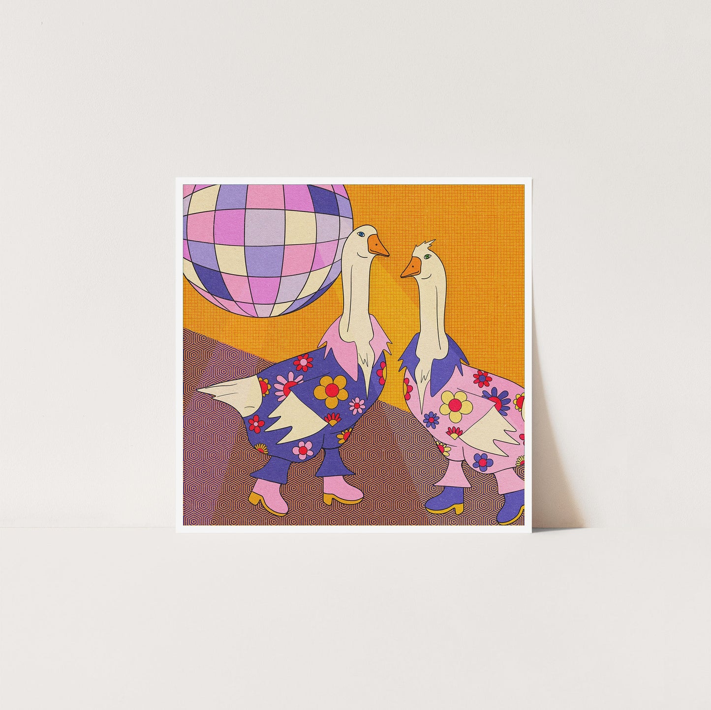 Groovy Geese - Art Print Art Print by Posse Paper Goods
