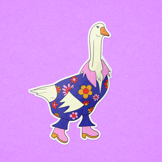 Groovy Goose Sticker Sticker by Posse Paper Goods