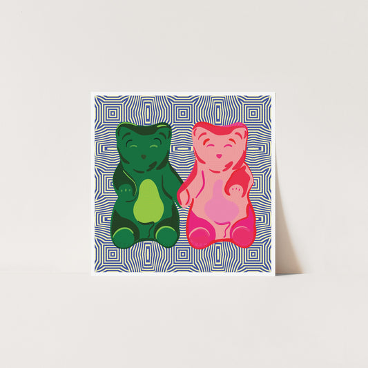 Gummy Bears - Op Art - Art Print Art Print by Posse Paper Goods