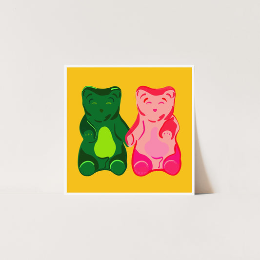 Gummy Bears - Yellow - Art Print Art Print by Posse Paper Goods