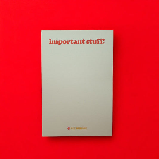 Important Stuff Notepad Journal by Posse Paper Goods