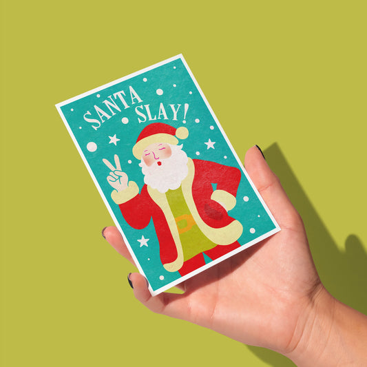 Santa Slay! | Christmas Greeting Card Cards by Posse Paper Goods