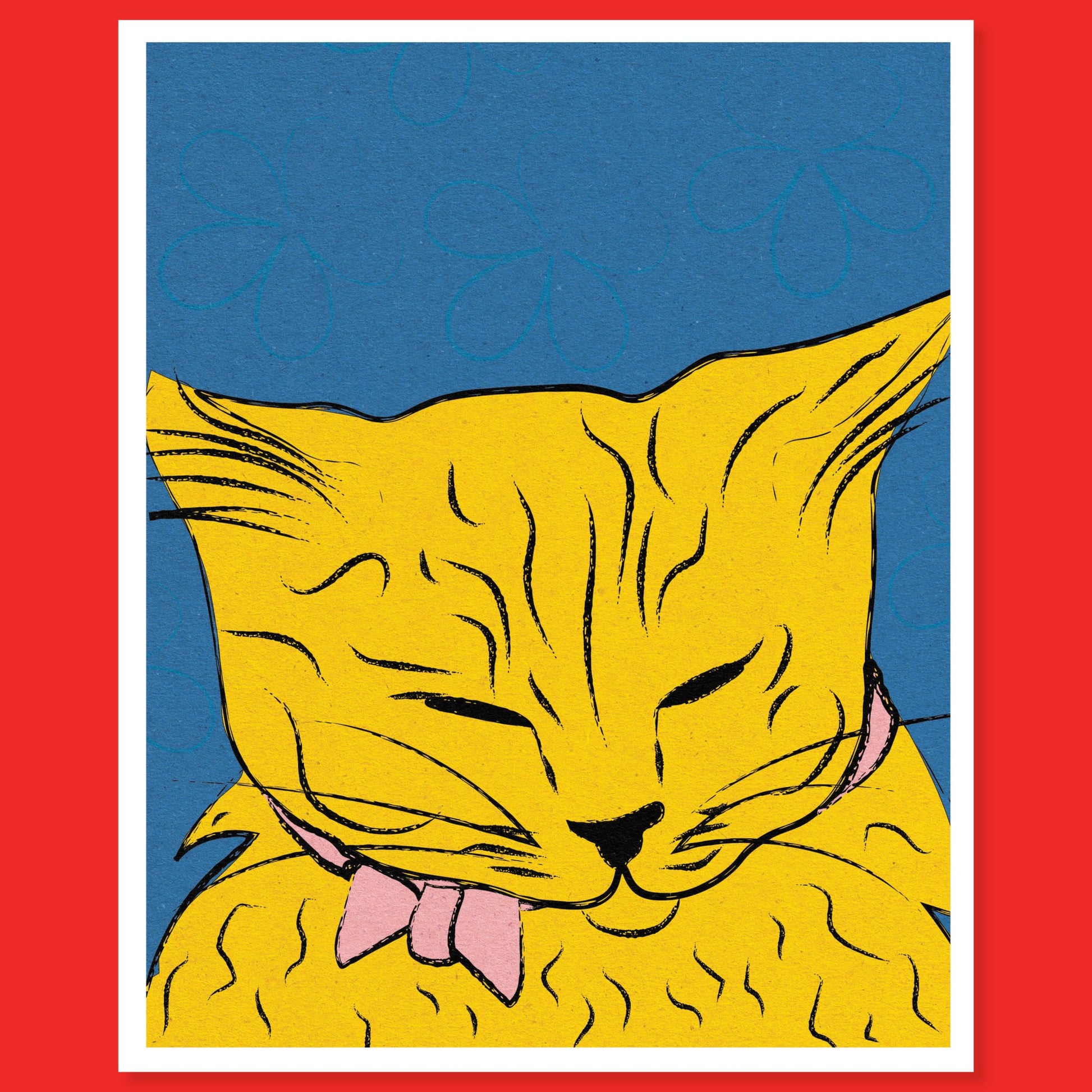 Sleepy Cat Art Print by Posse Paper Goods