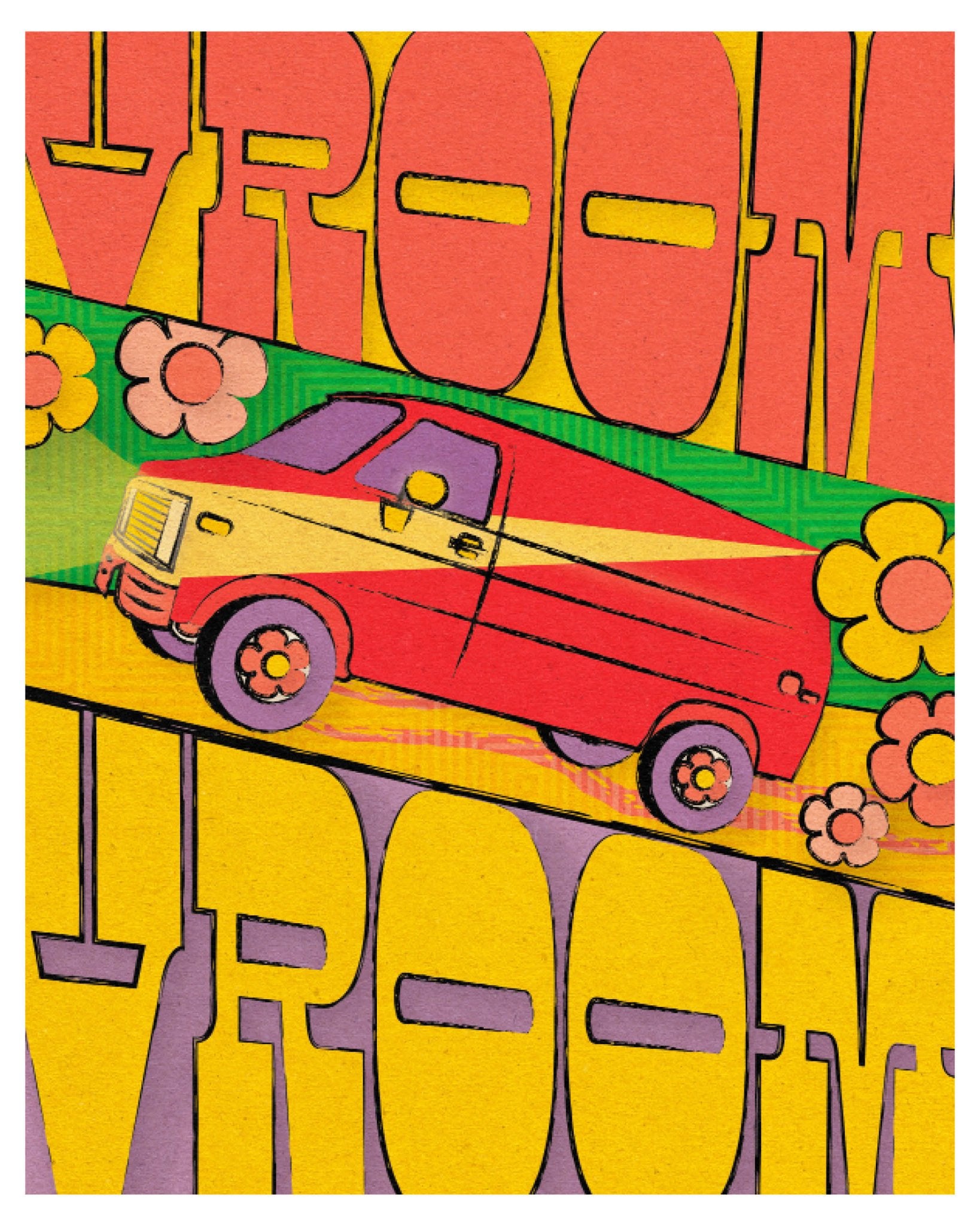 Vroom Art Print by Posse Paper Goods