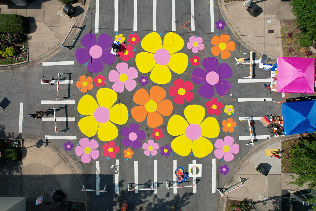 "Superbloom" asphalt mural comes to life