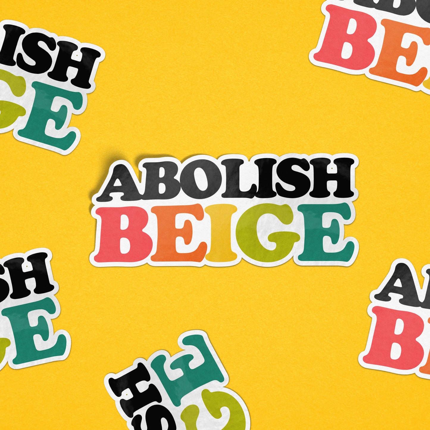 Abolish Beige Sticker