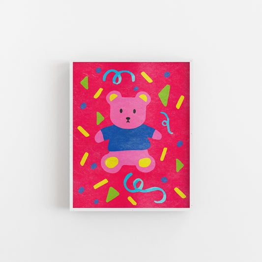 Confetti Teddy - Art Print Art Print by Posse Paper Goods
