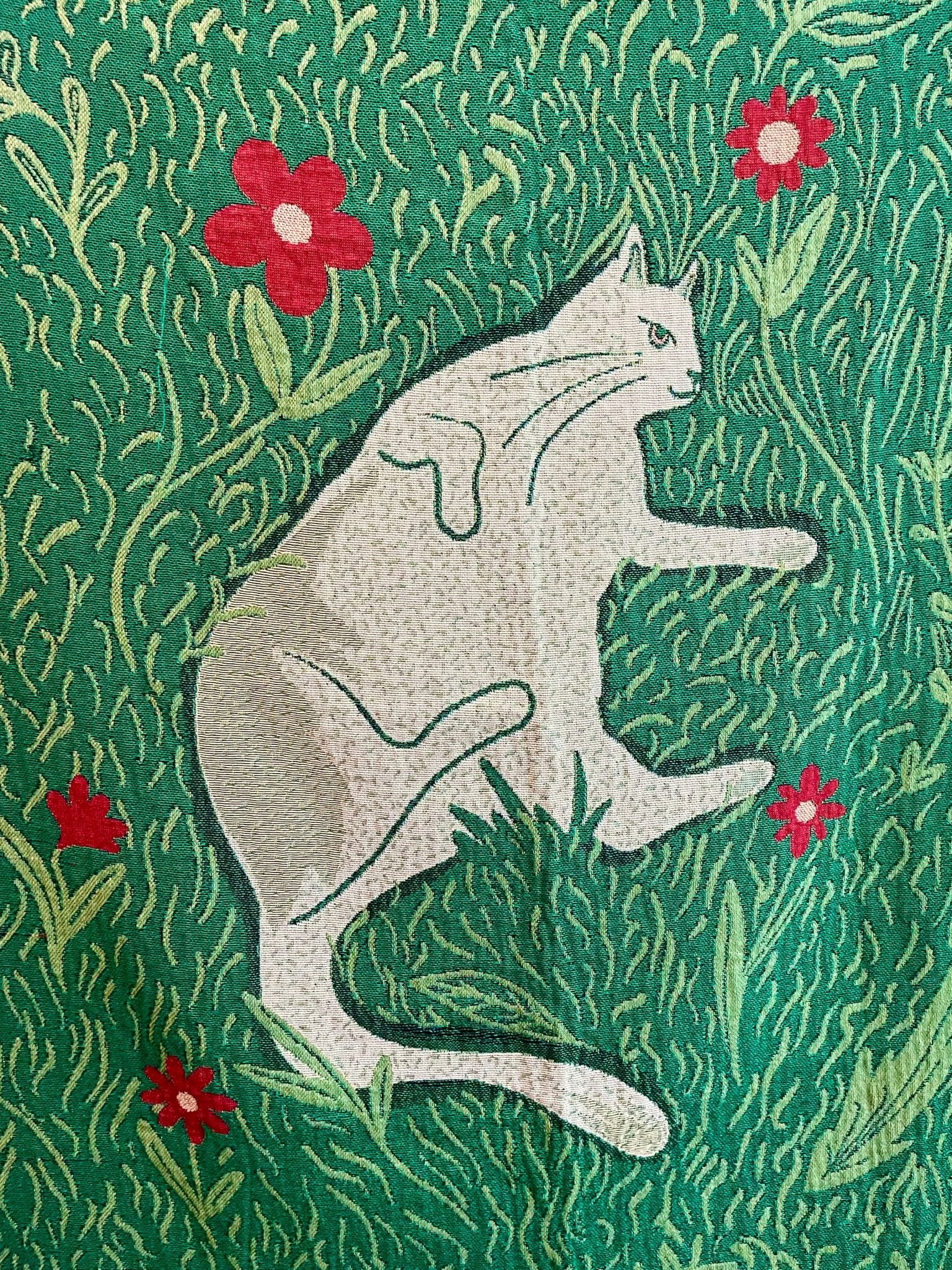 Cat in the grass festival blanket by Posse Paper Goods