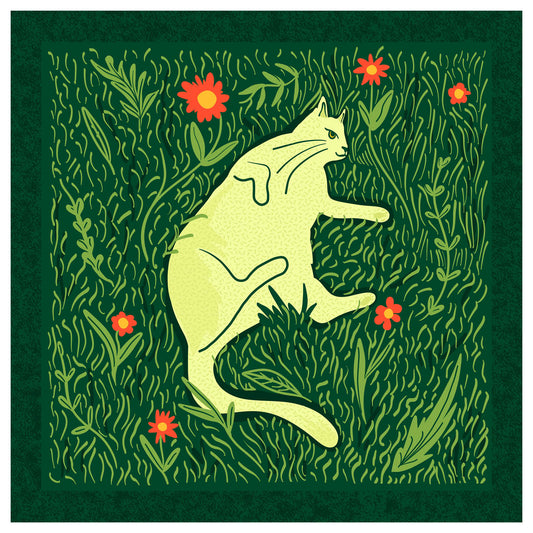 Cat in the Grass art print by Posse Paper Goods