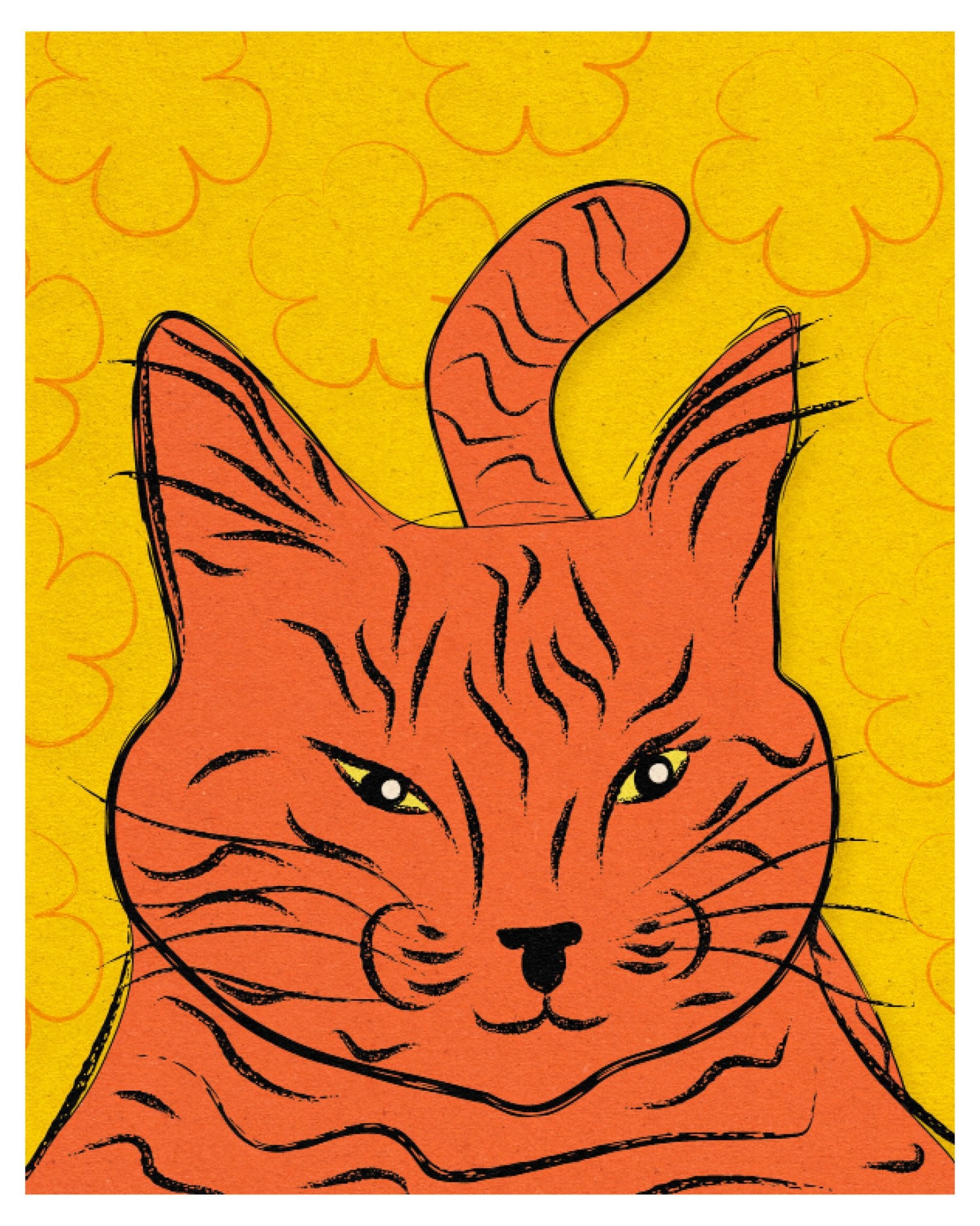 Happy Cat Art Print by Posse Paper Goods