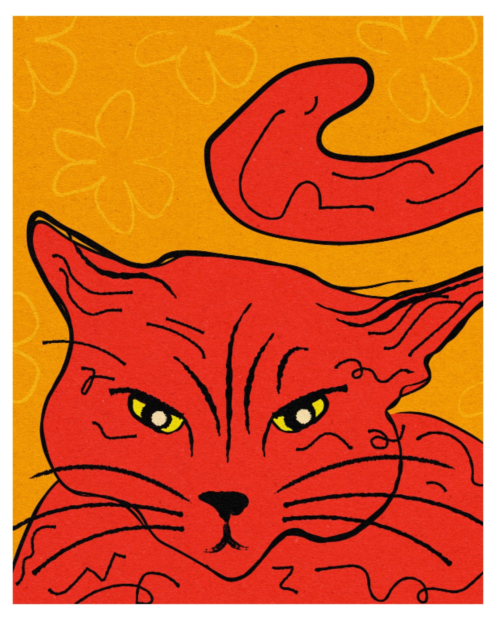 Mad Cat Art Print by Posse Paper Goods