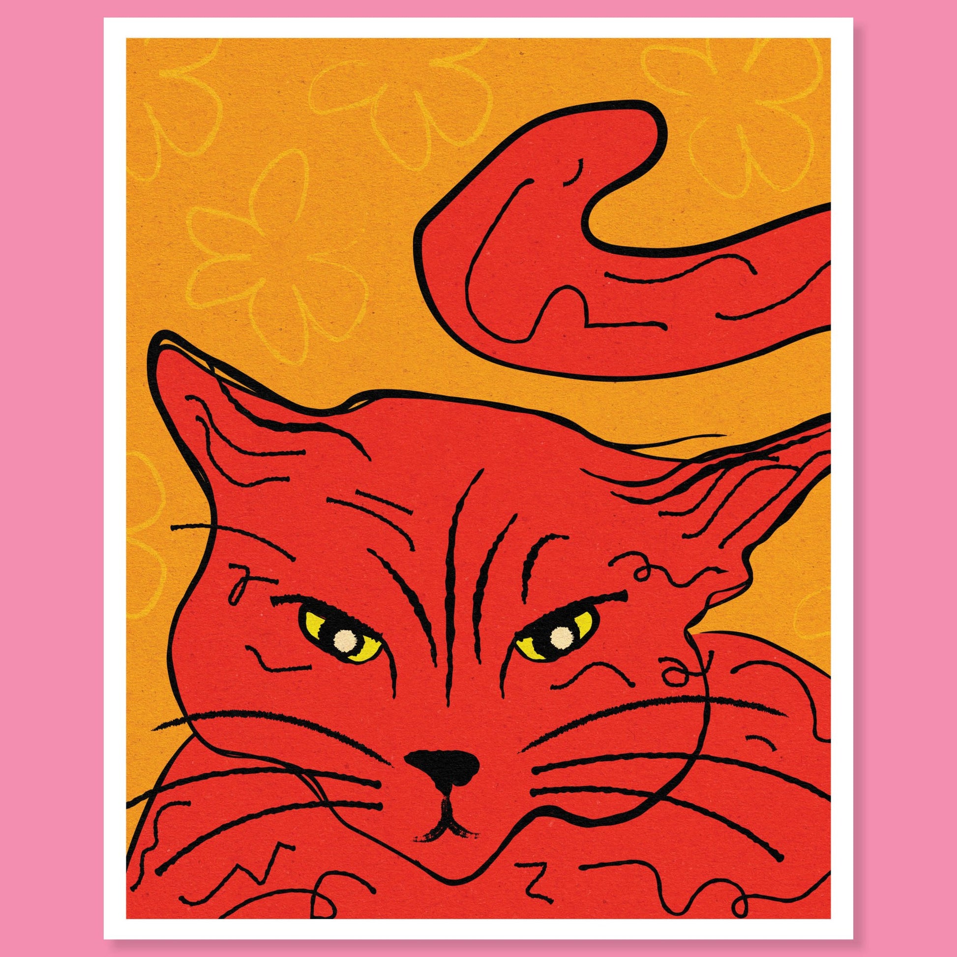 Mad Cat Art Print by Posse Paper Goods